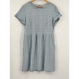 Loft Plus blue and white stripe dress Size 16. Has pockets!